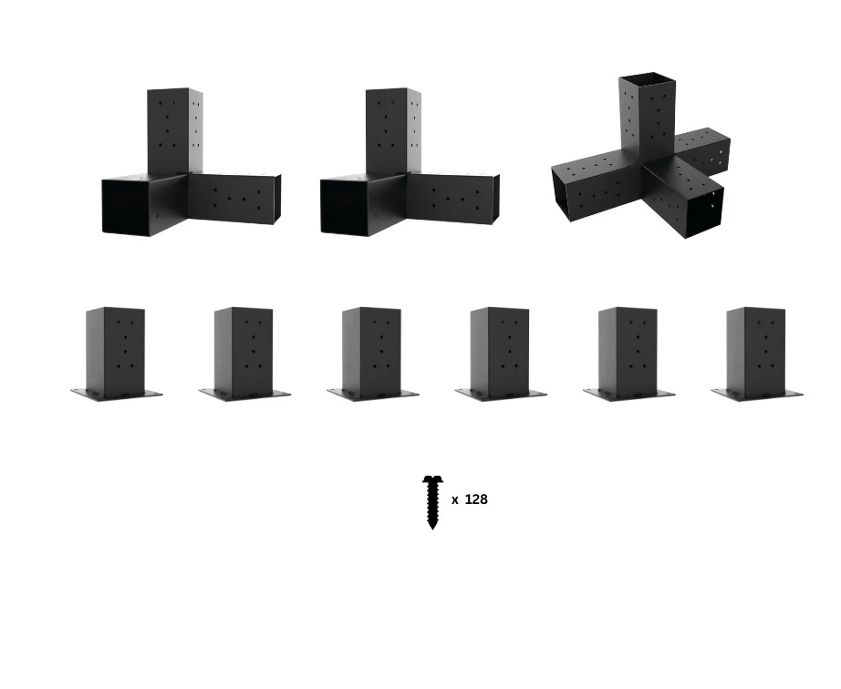 f226cb_60a937ad05e2415e8385b2eda370bb58mv2.jpg iAhşap Sundurma Pergole Braket Seti 3 Ana Direkli Üstü Açık Eğimli Sundurma - Görsel 6