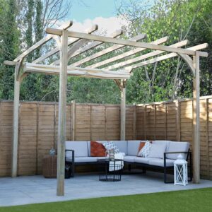iAhşap Veranda Pergole 3.6 x 3.6 Metre Brandalı Veranda Kamelya Gölgelik p9